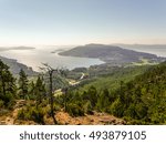 Beautiful view from a mountain over the sea in Western Sweden - Hoga Kusten