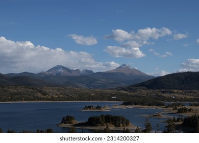 A beautiful view of mountains and the Dillon reservoir