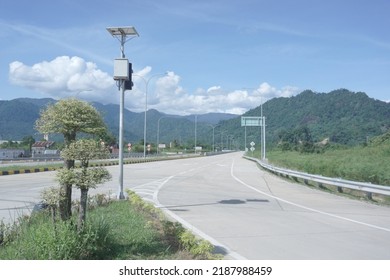 Beautiful View Of The Mountains During The Day When Entering The Toll Road.