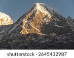 Beautiful view of Mt.Hiunchuli (6,441 m) at dawn seen from Mardi Himal view point in the Annapurna region of Nepal.