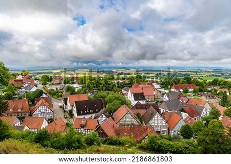Beautiful view near town of Schieder-Schwalenberg in the state of North Rhine-Westphalia in Germany, landscape