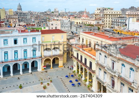 Beautiful view of the old city of Havana