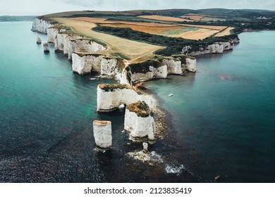 The beautiful view of Old Harry Rocks  UNESCO World Heritage Site  Southern England 