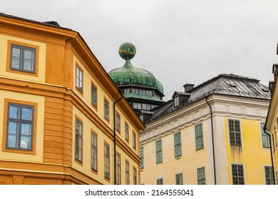 Beautiful view old street buildings of Uppsala, Europe. Tourism concept. Sweden. Uppsala. 05.14.2022.