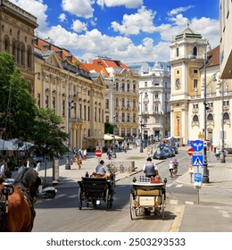 Beautiful View of the old town square Freyung from Heidenschuss. Freyung public square in Vienna. Capital of Austria, Vienna                           - Powered by Shutterstock