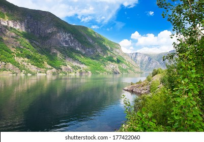Beautiful view on fjord and mountains in northern Norway - Shutterstock ID 177422060