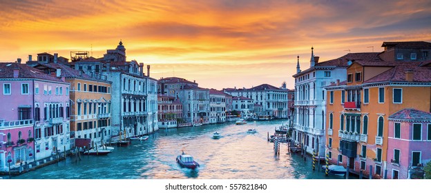 Beautiful view on Grand Canal in romantic Venice,Italy