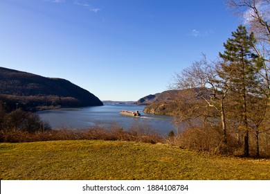 Beautiful View On The Hudson River In Orange County New York.  