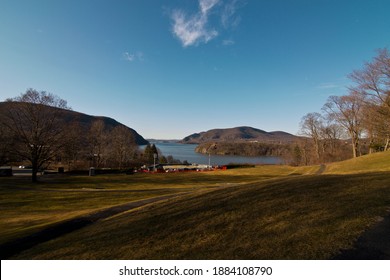 Beautiful View On The Hudson River In Orange County New York.  