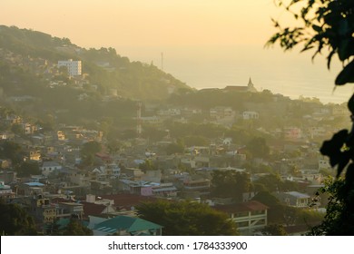 Beautiful view on mountain town in the morning. Cap Haitien, Haiti