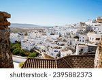 Beautiful view on Vejer de la Frontera, Spain, Andalusia region, Costa de la Luz, Cadiz district, White Towns, Iberian Peninsula, Old town. Ruta de los Pueblos Blancos