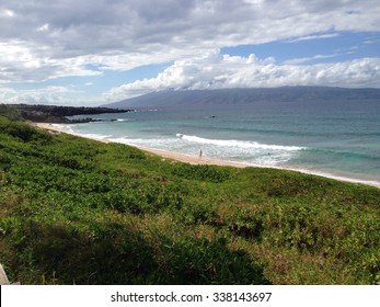 Beautiful View of Oneloa Ironwoods Beach in Maui Hawaii 
