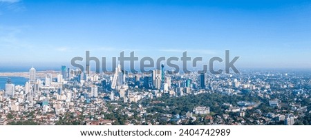 Beautiful view over Colombo city Sri Lanka, aerial photography, best view, morning scenery