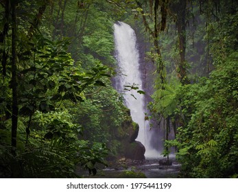 Beautiful view over waterfall in La Paz Waterfall Gardens Nature Park in Costa Rica