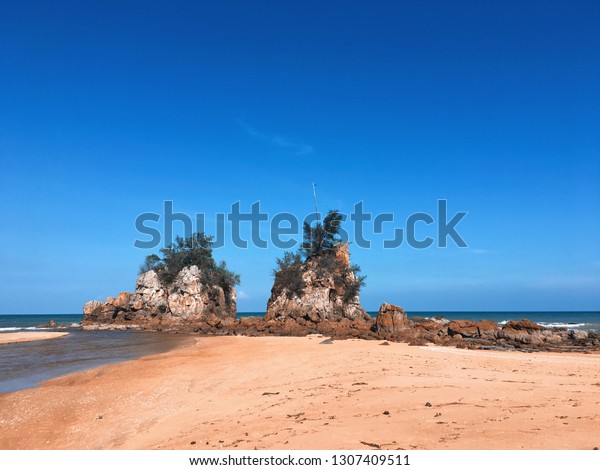 Beautiful View Pantai Kemasik Terengganu Blue Stock Photo Edit Now 1307409511