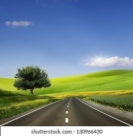 Beautiful View Of The Paved Road