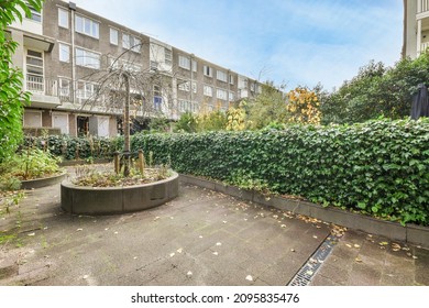 Beautiful View Of A Residential Building Yard