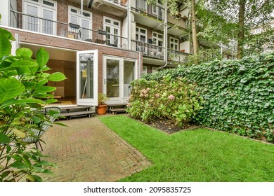 Beautiful View Of A Residential Building Yard