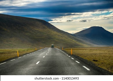Beautiful view of road trip at Westfjords in Iceland, summertime