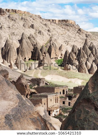 Beautiful view of rock-cut monastery in Selime, Cappadocia, Turkey.