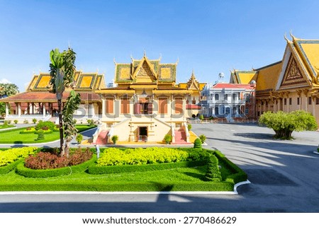 A beautiful view of the Royal Palace complex in Phnom Penh, the official residence of the King of Cambodia