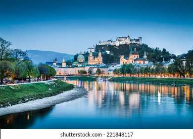 Beautiful View Salzburg Skyline Festung Hohensalzburg Stock Photo ...