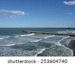 Beautiful view of the Sea on the Atlantic Coast South of Buenos Aires in summer, Argentina