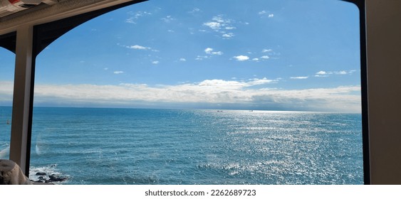 a beautiful view of the sea on the train - Powered by Shutterstock