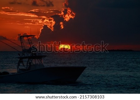 A beautiful view of the sea at sunset in Florida, Keywest