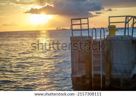 A beautiful view of the sea at sunset in Florida, Keywest