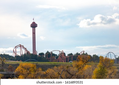  Beautiful View Of The Six Flags Park  