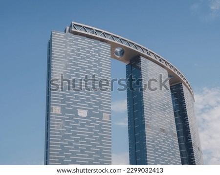 Beautiful view of the skyscrapers of Abu Dhabi . developing business, leisure and entertainment hub and Abu Dhabi s new Central Business District,