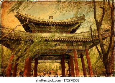 chinese pagoda painting