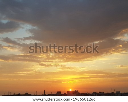 beautiful view of sun set  which is orignal view from sky it is aneye catching view