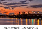 Beautiful view with a sunrise of the Bridge of Lions, St. Augustine Florida