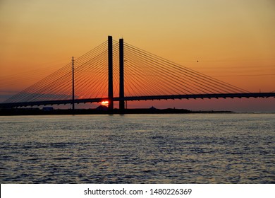 Beautiful View Of Sunrise Near Indian River Bridge, Bethany Beach, Delaware, U.S.A