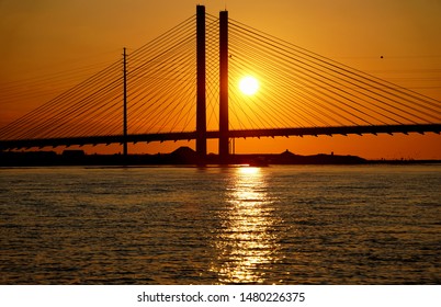 Beautiful View Of Sunrise Near Indian River Bridge, Bethany Beach, Delaware, U.S.A