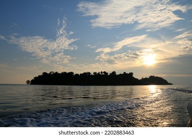 Beautiful View At Sunset On The Boat Ride Across The Island