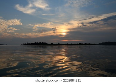 Beautiful View At Sunset On The Boat Ride Across The Island