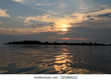 Beautiful View At Sunset On The Boat Ride Across The Island