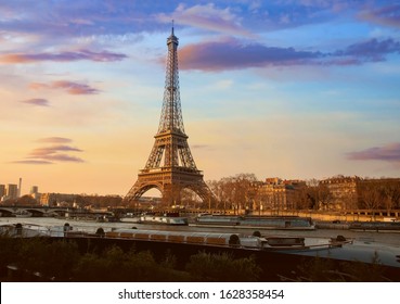 Beautiful view of Sunset sky scene at Eiffel tower, Paris. France  - Powered by Shutterstock