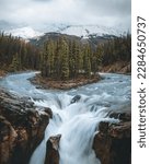 Beautiful view of Sunwapta Falls - Jasper National Park, Canada