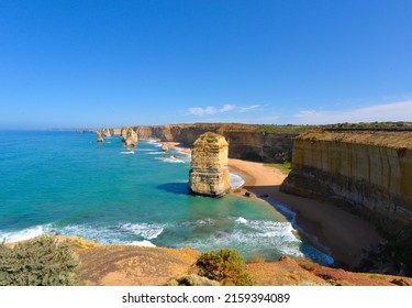 A beautiful view of Twelve Apostles rock formations, Great Ocean Road, Victoria, Australia - Shutterstock ID 2159394089