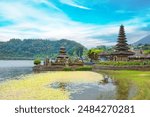 Beautiful view of Ulun Danu Beratan Temple in Bali Island in Bali Island, Indonesia