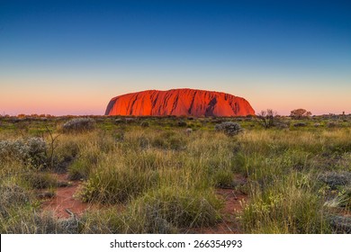 Beautiful view of Uluru, Ayers rock before sunset at Uluru-Kata Tjuta National Park, Northern Territory, Australia. - Shutterstock ID 266354993