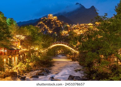 Beautiful view of Wangxian Valley in Shangrao, Jiangxi, China during sunset time  - Powered by Shutterstock