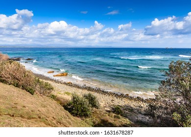 Beautiful view of Wategos beach, Byron Bay coastline - popular tourist destination for travelers. Nature of New South Wales, East coast of Australia.