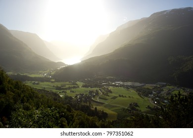 Beautiful View(landscape) From The Top Of Via Ferrata Loen Norway In Autumn