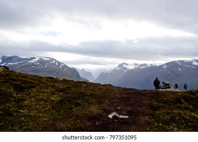 Beautiful View(landscape) From The Top Of Via Ferrata Loen Norway In Autumn