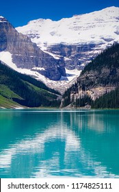 Beautiful views of Lake Louise in Banff National Park in the Rock Mountains of Alberta Canada